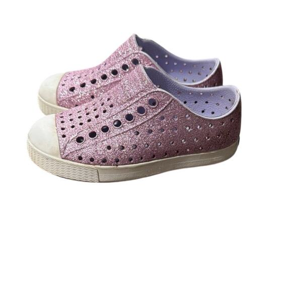 Native Jefferson Bling Purple Glitter Shoes Toddler Size 8 - Picture 4 of 6